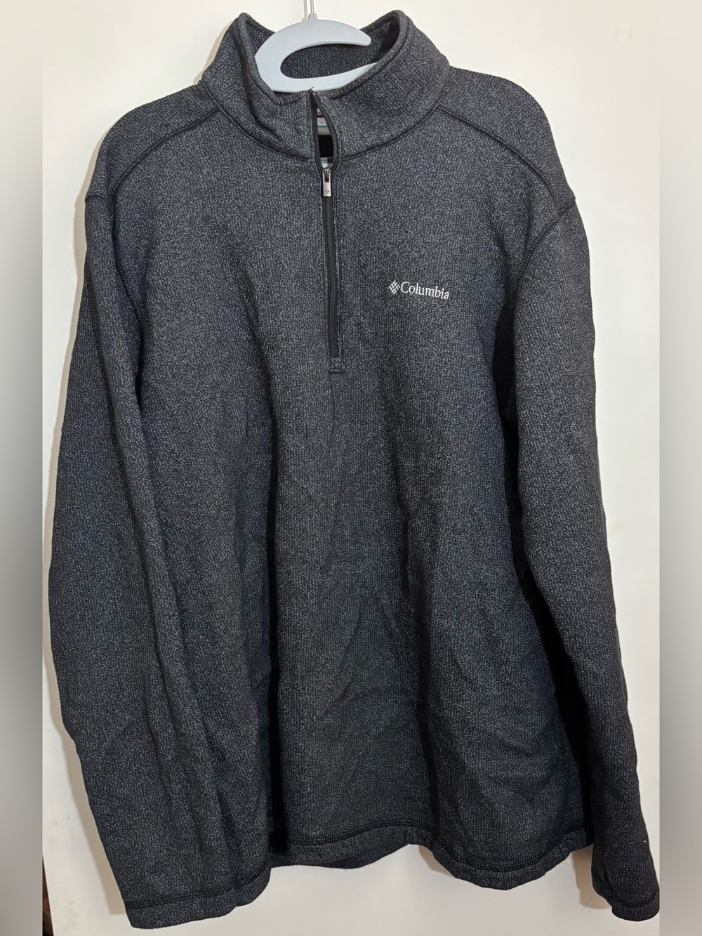 Columbia Dark Charcoal Gray Half-Zip Fleece Pullover Size XL